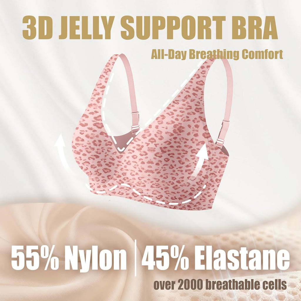 Wireless Deep V Push Up Bra Seamless Comfort Adjustable Straps No Underwire Everyday Wear