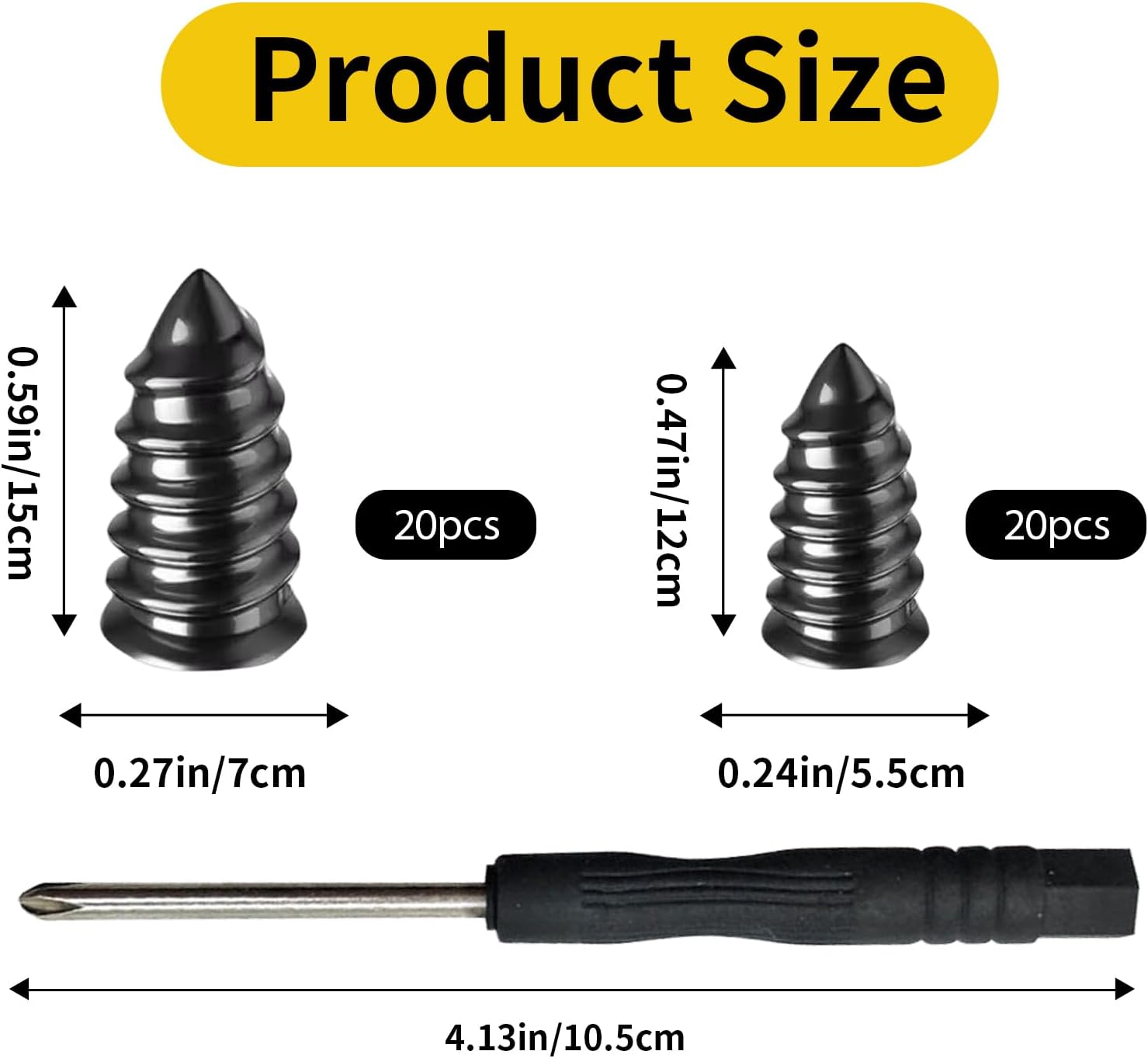 60-Piece Tire Repair Kit with 2 Sizes, Portable Plug Nails for DIY Tire Puncture Fix