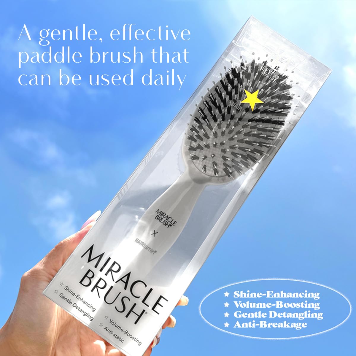 Universal Paddle Brush for Blow Drying, Detangling & Straightening | Anti-Static & Ergonomic