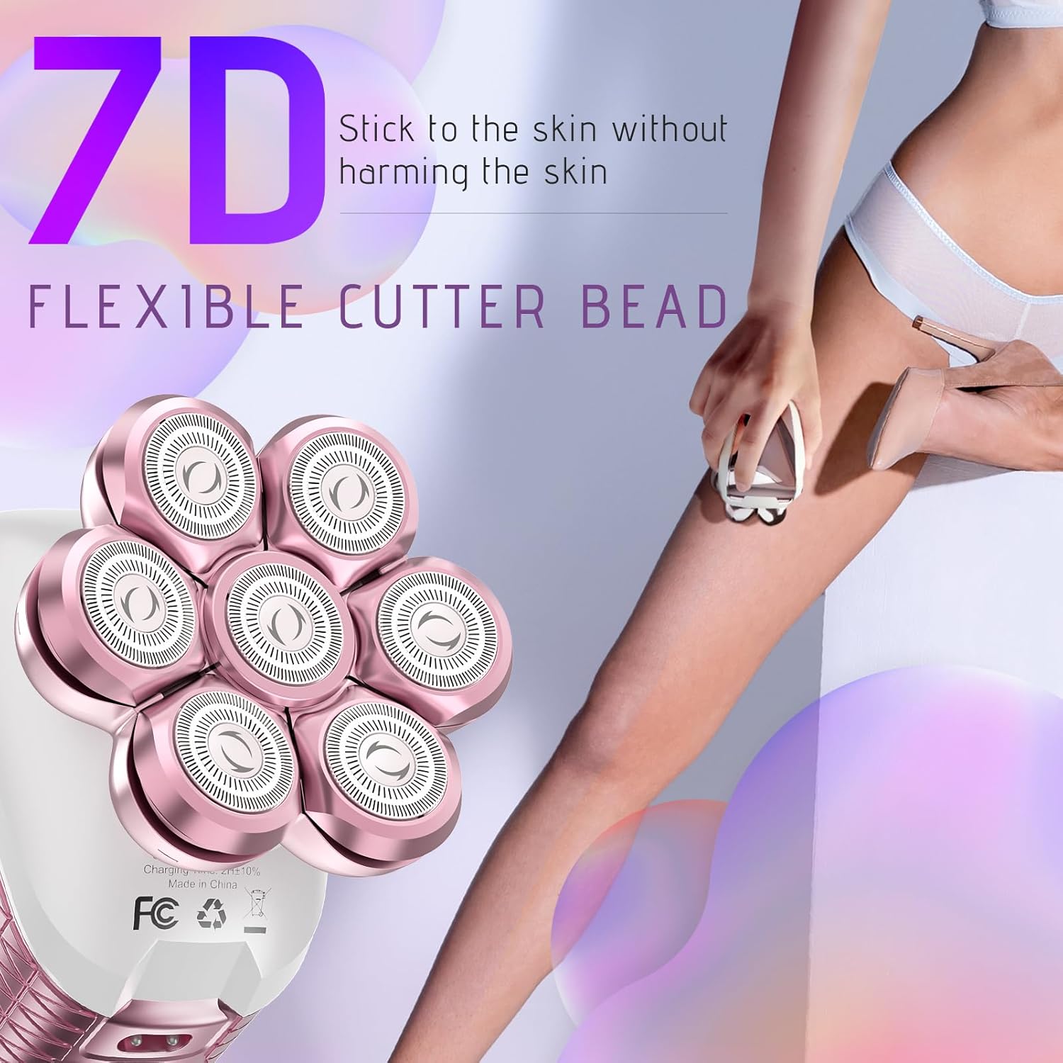 5-in-1 Women's Electric Shaver: Rechargeable Wet/Dry Body Hair Remover & Facial Trimmer