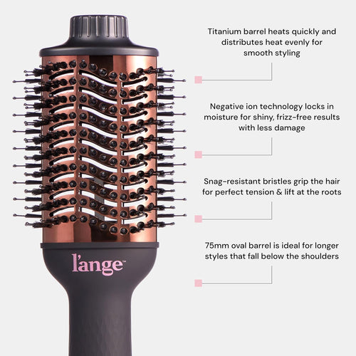 2-in-1 Titanium Hot Air Brush for Smooth, Frizz-Free Volume | 75mm Oval Barrel