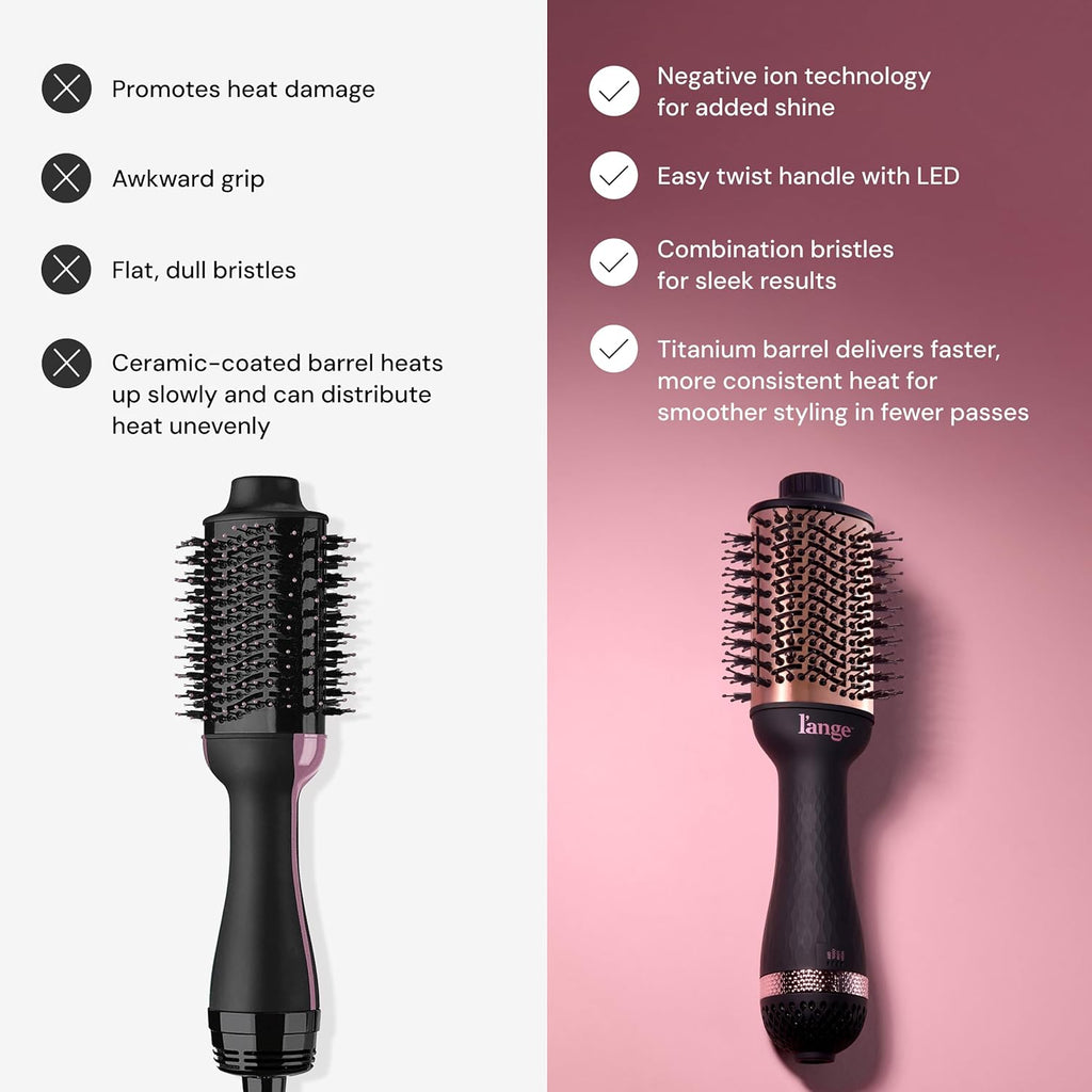 2-in-1 Titanium Hot Air Brush for Smooth, Frizz-Free Volume | 75mm Oval Barrel