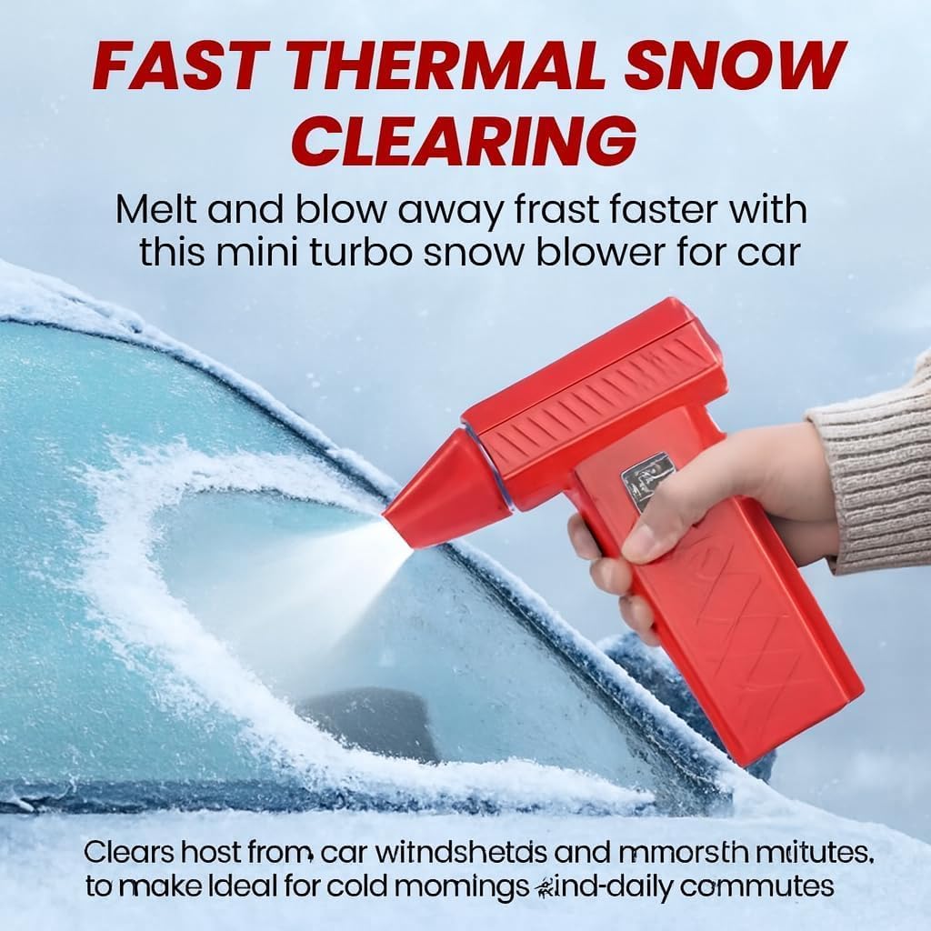 130,000 RPM Mini LED Turbo Snow Blower for Car with Dual Mode, Portable Snow Removal and Cleaning Tool