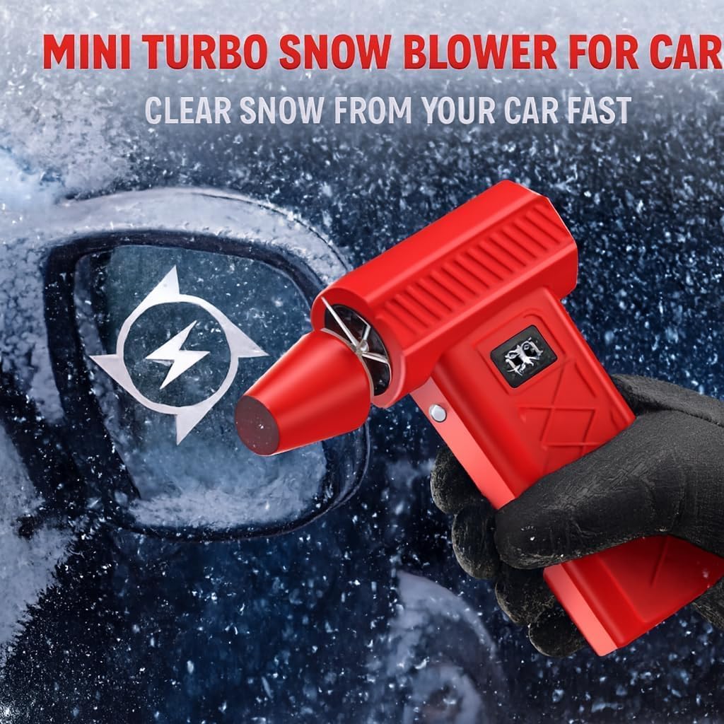 130,000 RPM Mini LED Turbo Snow Blower for Car with Dual Mode, Portable Snow Removal and Cleaning Tool