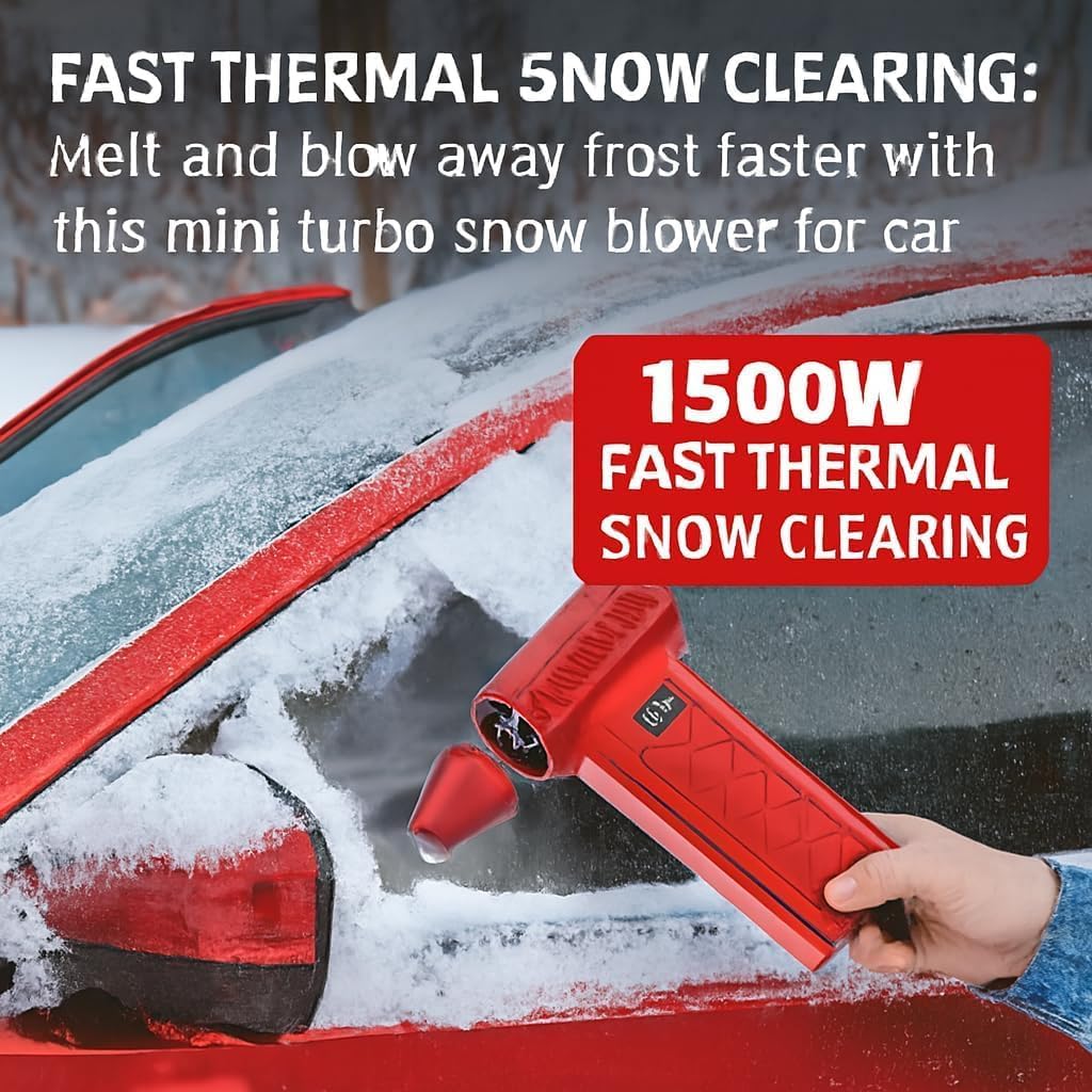 130,000 RPM Mini LED Turbo Snow Blower for Car with Dual Mode, Portable Snow Removal and Cleaning Tool
