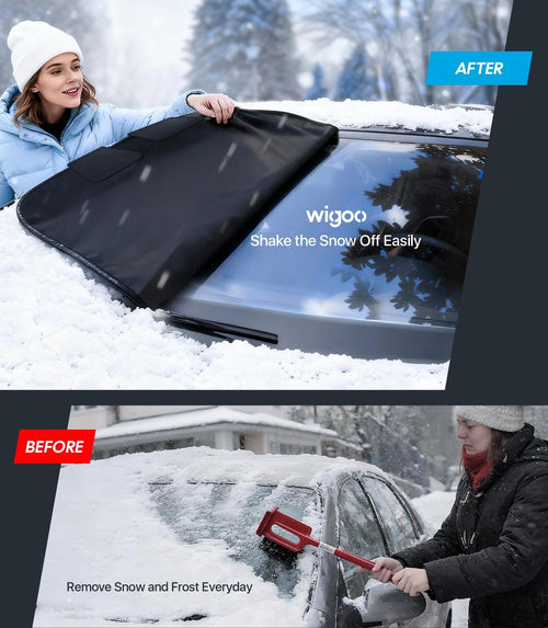 2026 Upgrade Windshield Snow Cover for Ice & Snow - 600D Heavy Magnetic Anti-Hail Protector, Fits Large SUVs & Trucks