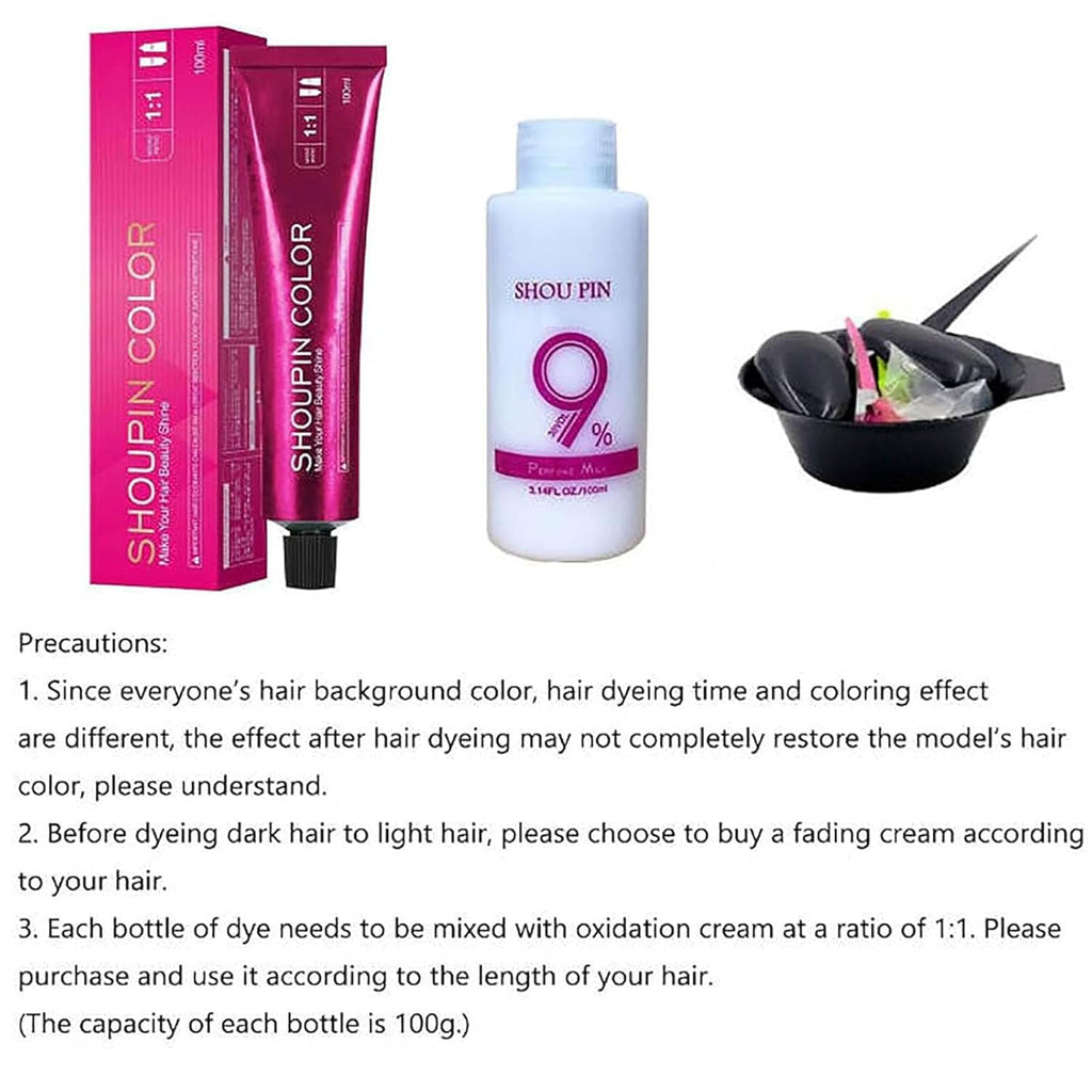 No-Bleach Silver-Grey & Smoke Hair Color Cream Kit - 2 Piece Set with Tools