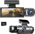 1080P Dual Dash Cam with IR Night Vision, Loop Recording, 150° Wide Angle, 3.16" IPS Screen