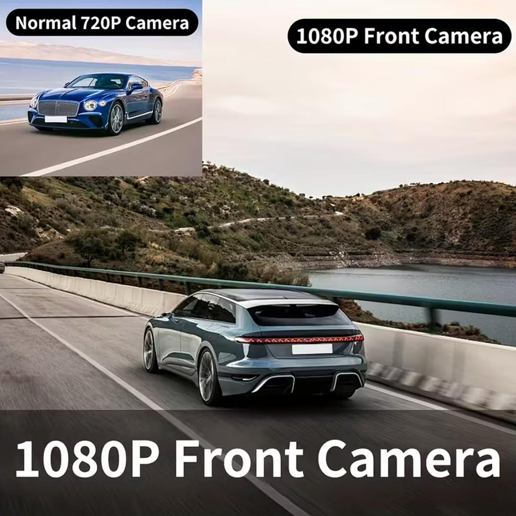 1080P Dual Dash Cam with IR Night Vision, Loop Recording, 150° Wide Angle, 3.16" IPS Screen