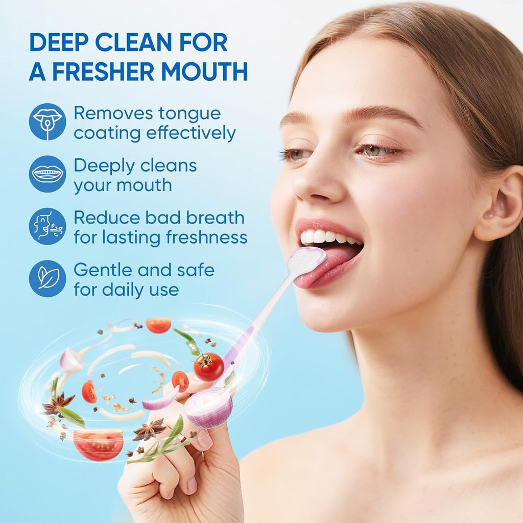 Tongue Cleaner Gel with Brush - Fresh Breath Oral Care Kit for Bad Breath Removal