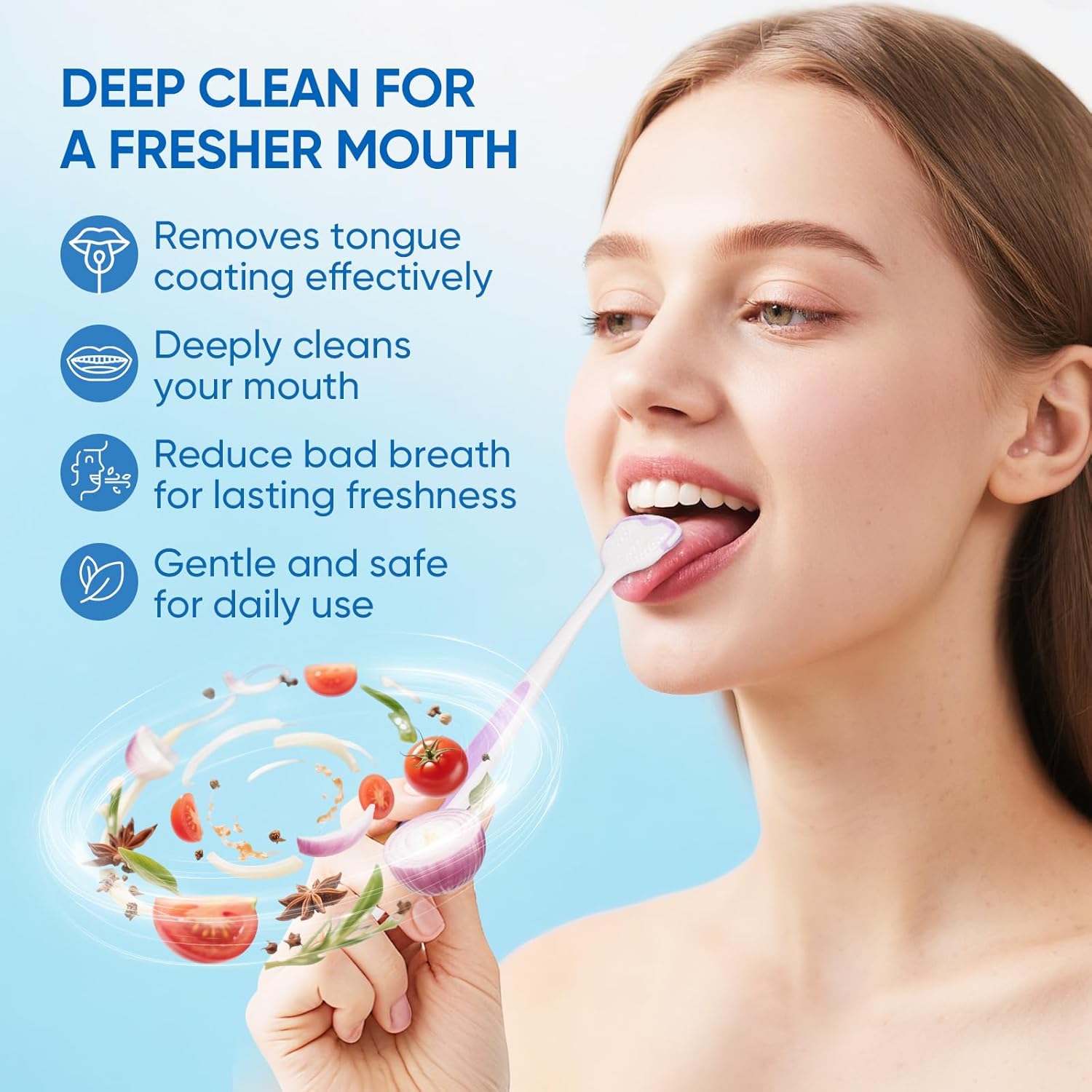 Tongue Cleaner Gel with Brush - Fresh Breath Oral Care Kit for Bad Breath Removal