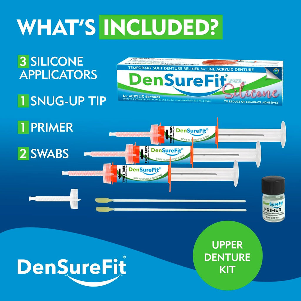 Soft Silicone Upper Denture Reline Kit: Long-Lasting Comfort & Secure Fit Repair Combo