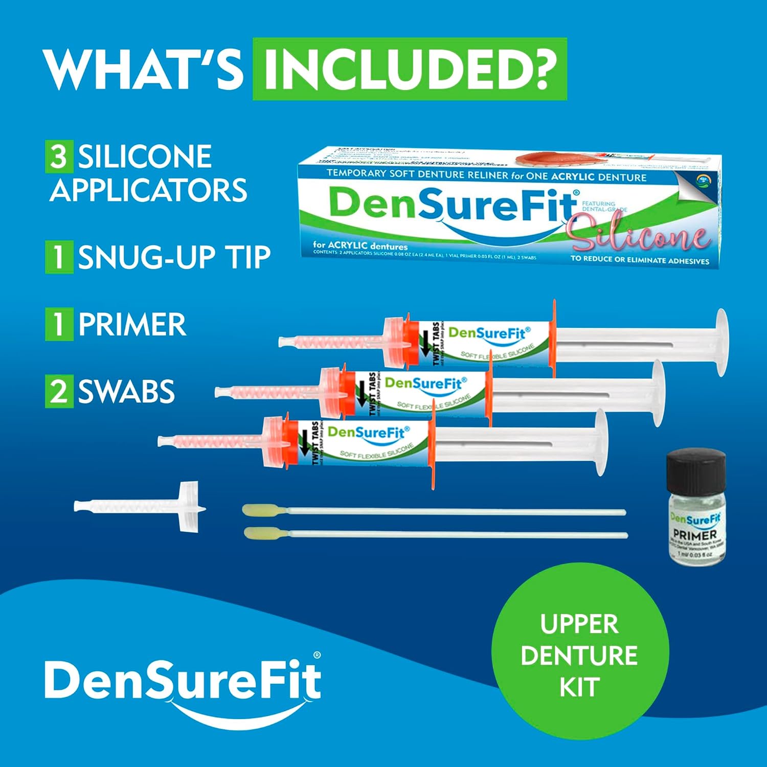 Soft Silicone Upper Denture Reline Kit: Long-Lasting Comfort & Secure Fit Repair Combo