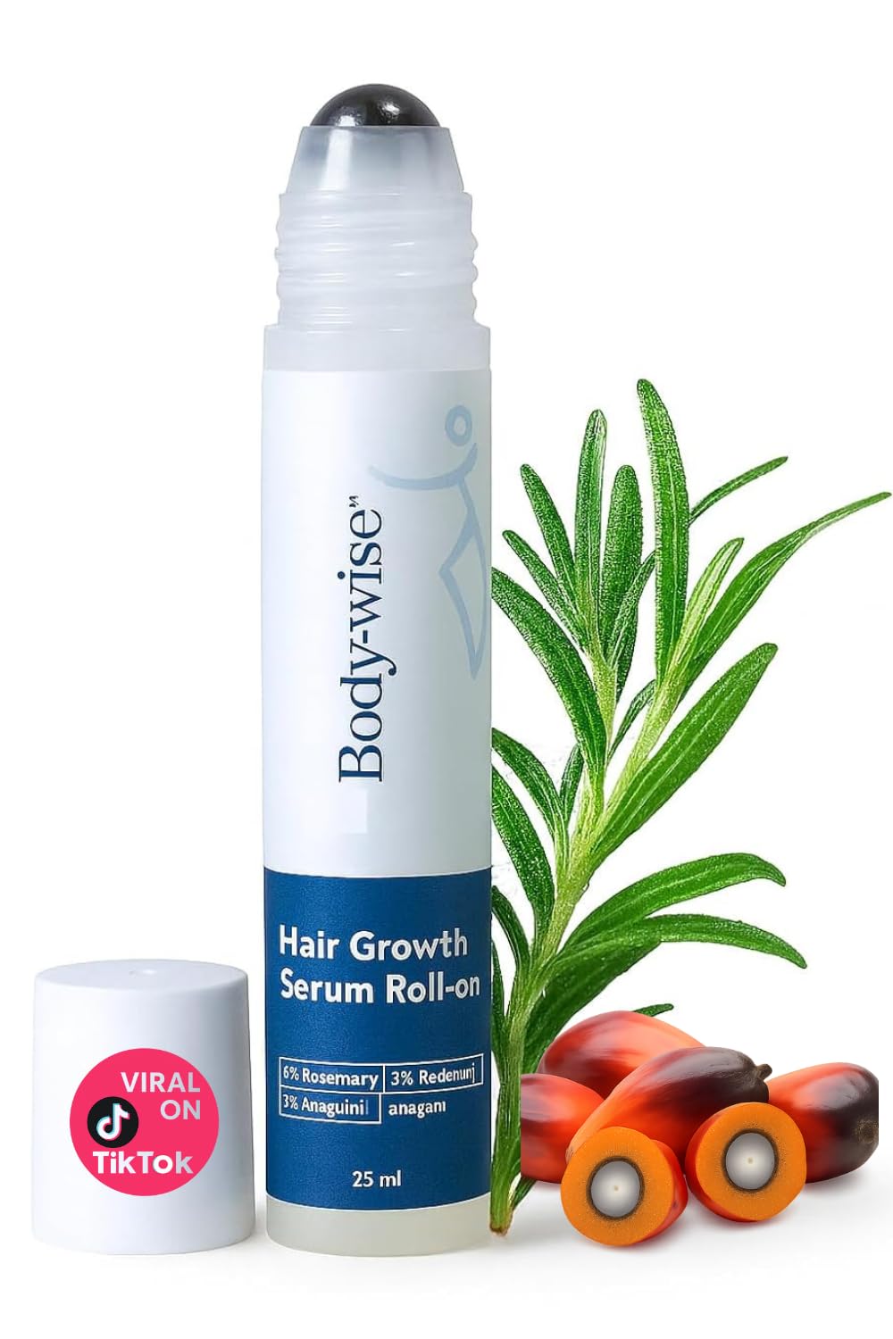 3% Rosemary Hair Growth Serum Roll-On | Thicker Hair & Beard | Prevents Hair Fall | 25ml