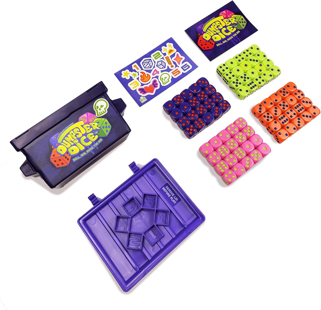 Fast-Paced Family Dice Game with Dumpster & 80 Dice | Perfect for Travel & Game Night