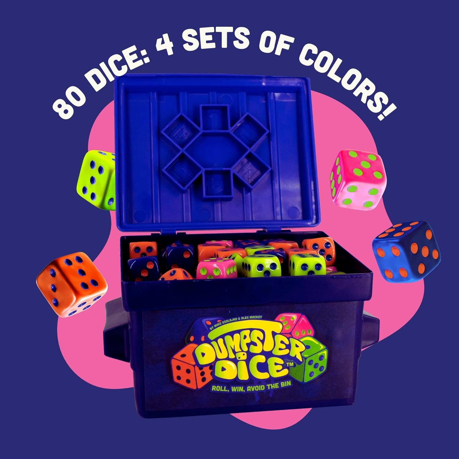 Fast-Paced Family Dice Game with Dumpster & 80 Dice | Perfect for Travel & Game Night