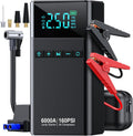 10-in-1 Portable Car Battery Jump Starter with Air Compressor, 6000A 160PSI Power Pack