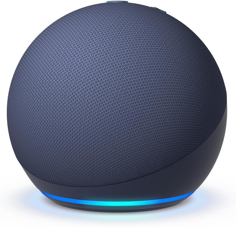 NFL Echo Dot Bundle: Includes Echo Dot | Deep Sea Blue and Limited-Edition NFL Helmet Stand | Baltimore Ravens