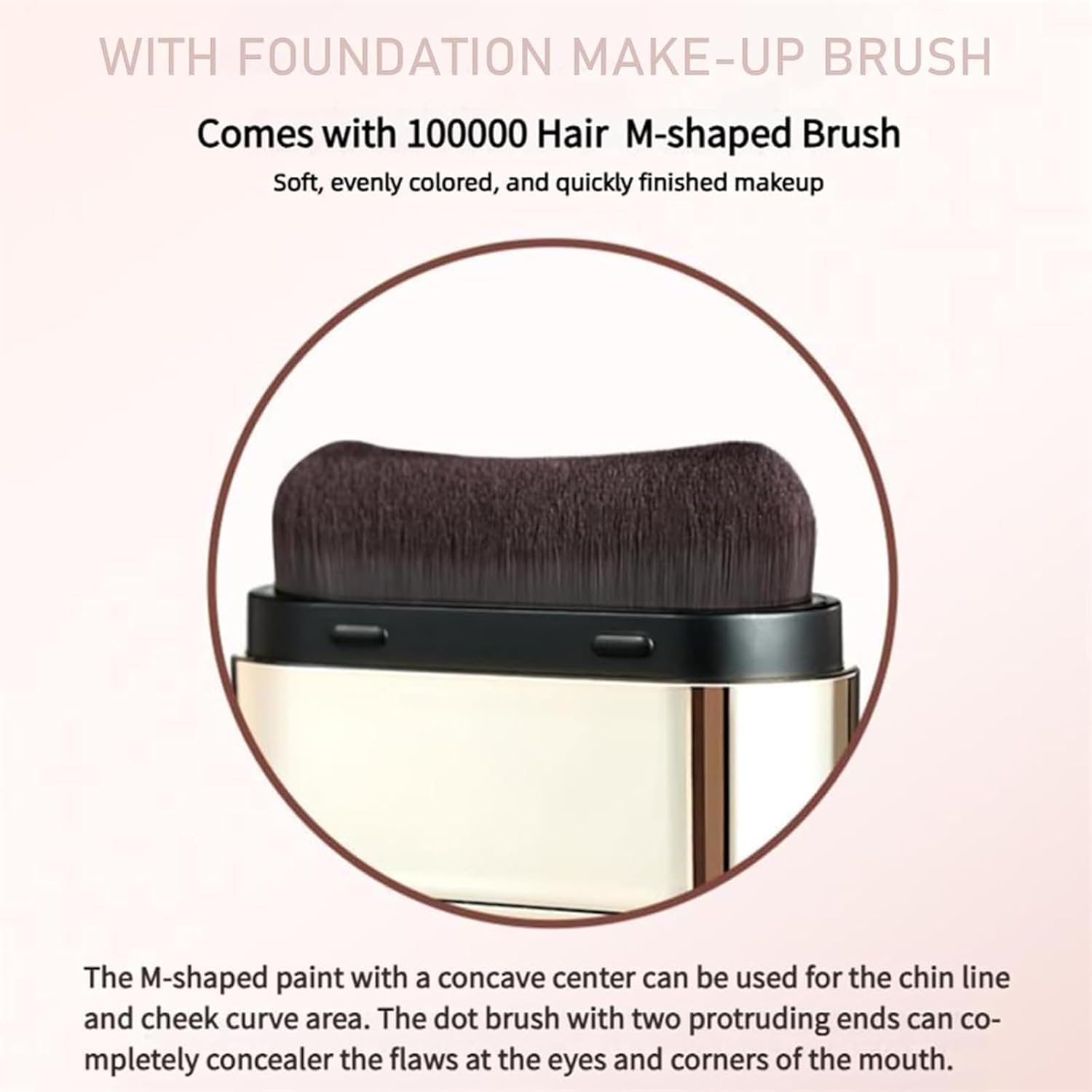 Korean Foundation Stick with Brush, 2-in-1 Waterproof Longwear Concealer, Natural Finish (#3 Warm Skin Color)