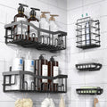 5-Pack Adhesive Shower Caddy, Rustproof Stainless Steel Bathroom Organizer with Large Capacity