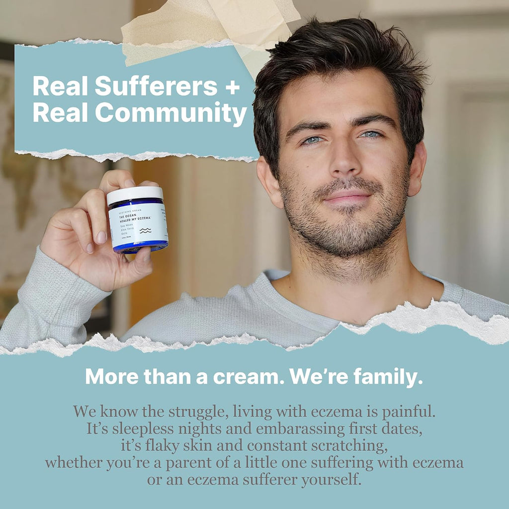Natural Eczema & Psoriasis Cream with Sea Moss & Colloidal Oatmeal for Itch Relief (4oz)