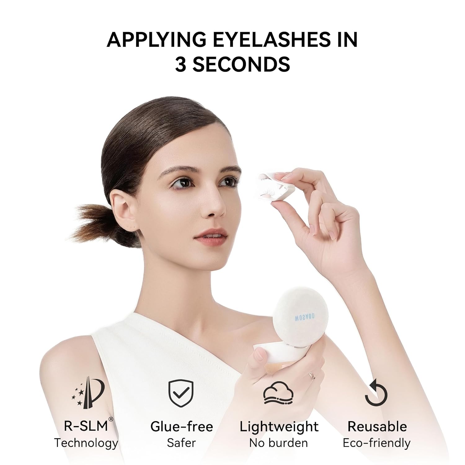 Magnetic Eyelashes with Applicator Kit, Reusable Glue-Free Lashes for Sensitive Eyes, Natural Look