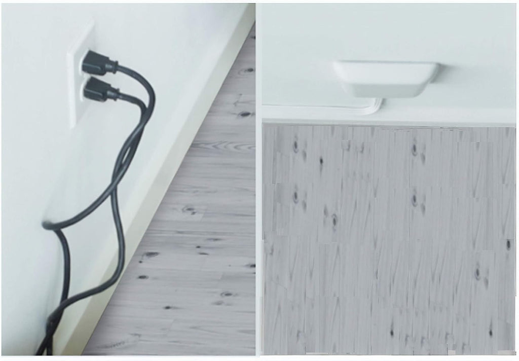 Ultra-Thin Flat Outlet Concealer with 3-Outlet Power Strip and 3ft Extension Cord Kit