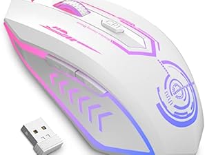 Rechargeable Wireless Gaming Mouse with RGB Backlighting, Ergonomic Design & 3600 DPI