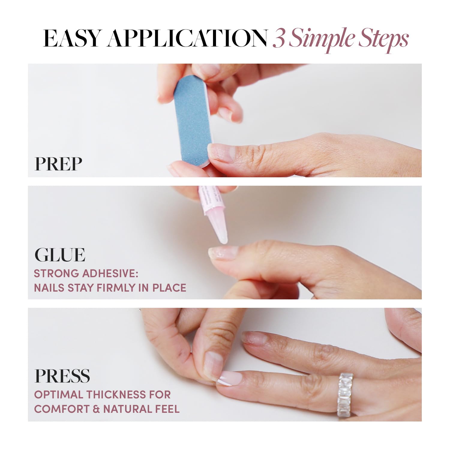 Short Round Press-On Nails - Milky Pink Blush | Salon-Quality & Reusable Fake Nails Kit with 12 Sizes