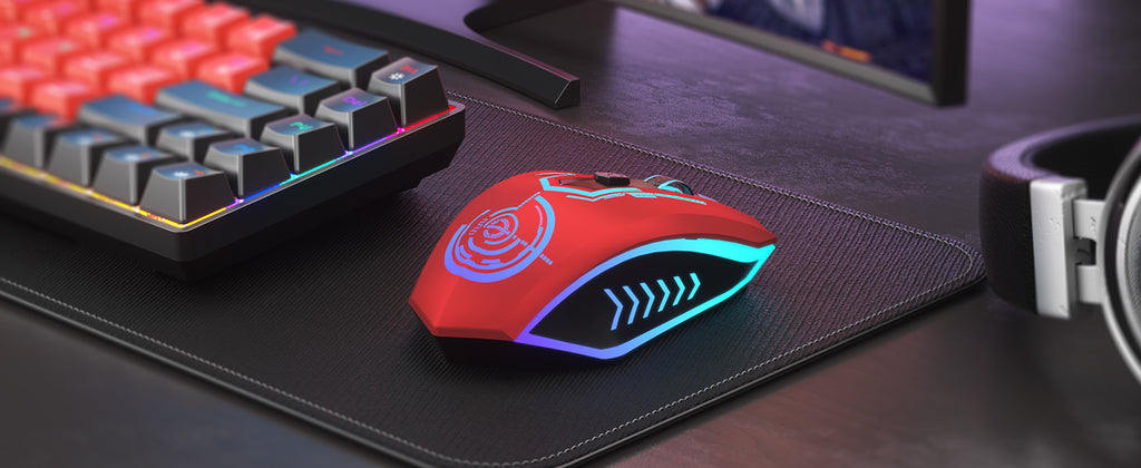 Rechargeable Wireless Gaming Mouse with RGB Backlighting, Ergonomic Design & 3600 DPI