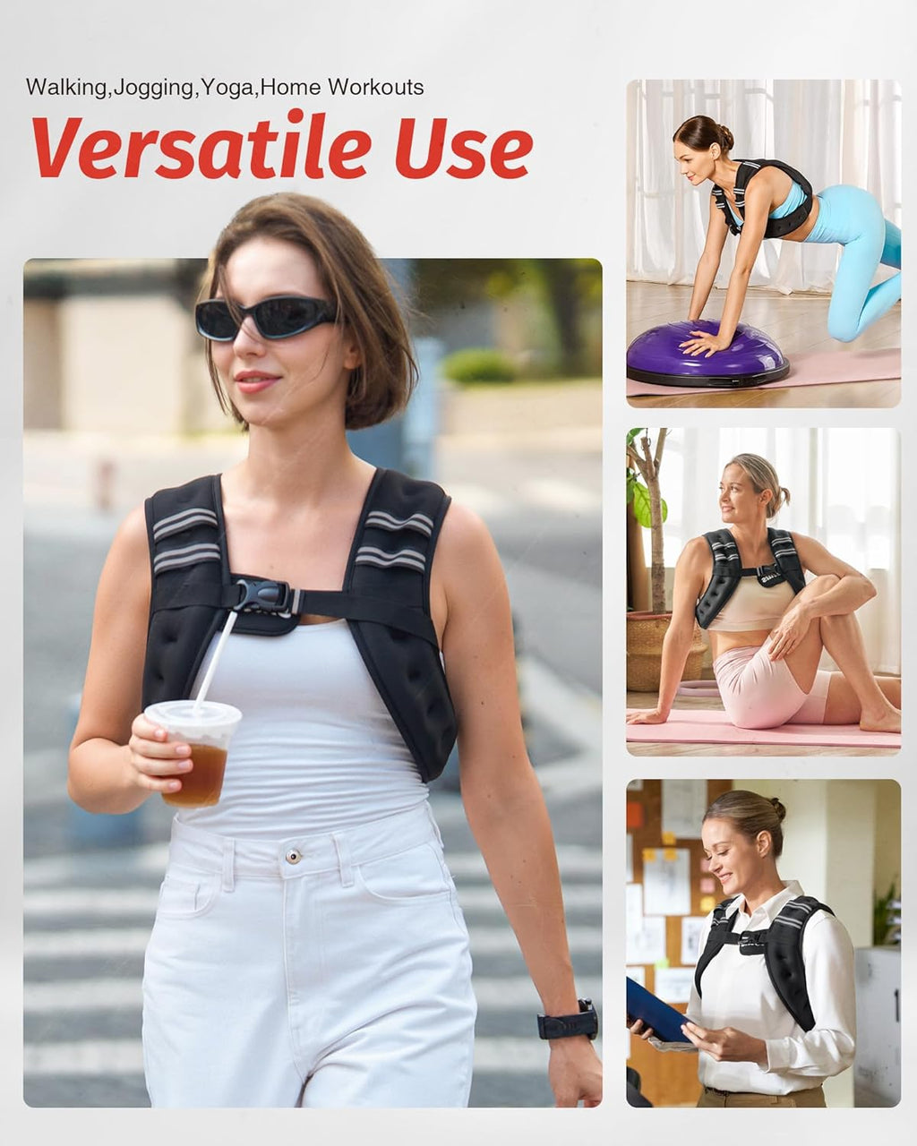 Adjustable Weighted Vest for Men & Women, 6-30lb Weight Vest for Fitness & Running