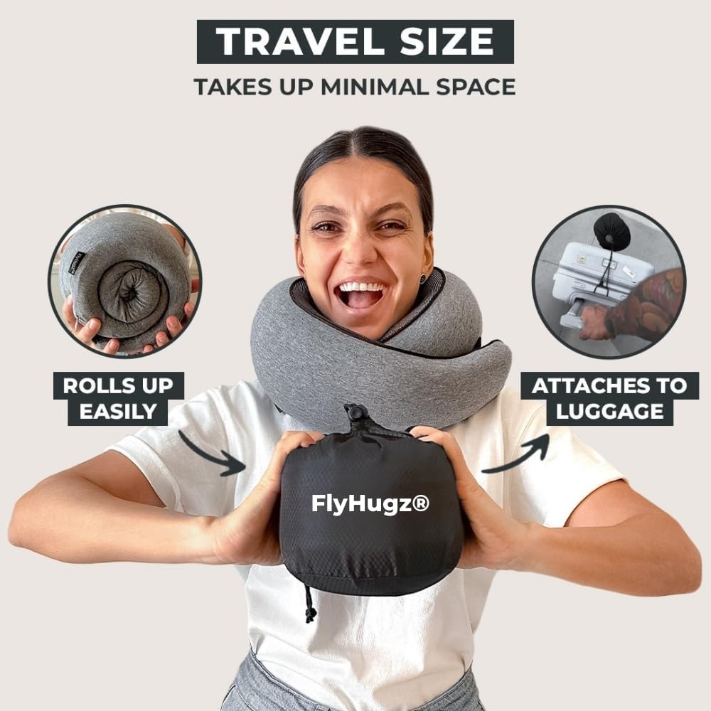 Memory Foam Neck Travel Pillow - Ergonomic Support for Airplanes, Cars & Home Use