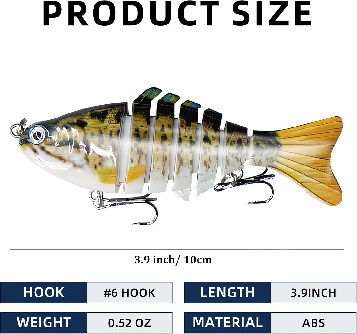 6PCS Multi-Jointed Slow Sinking Swimbaits for Bass Trout Freshwater Saltwater Fishing Lures