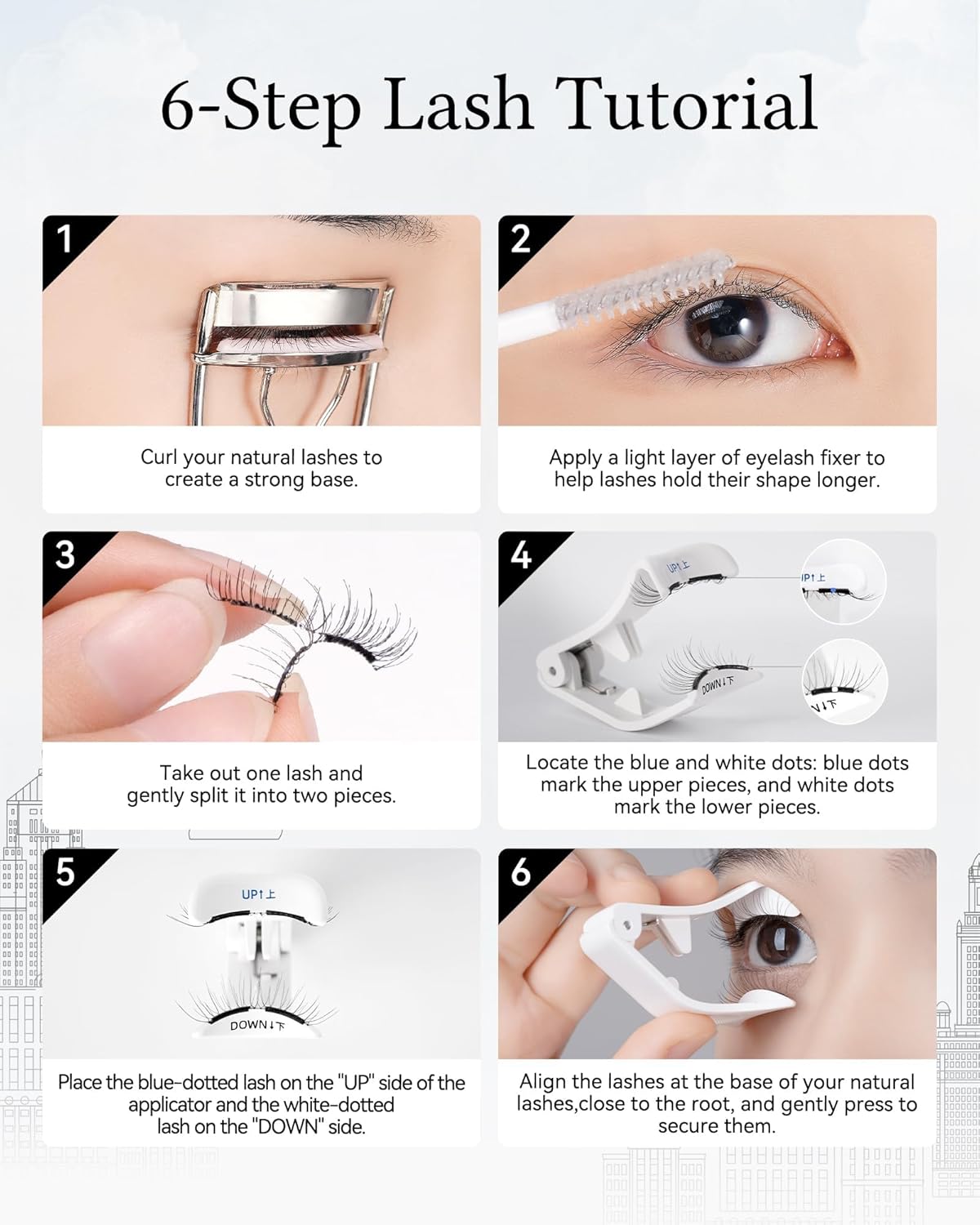 Magnetic Eyelashes with Applicator Kit, Reusable Glue-Free Lashes for Sensitive Eyes, Natural Look