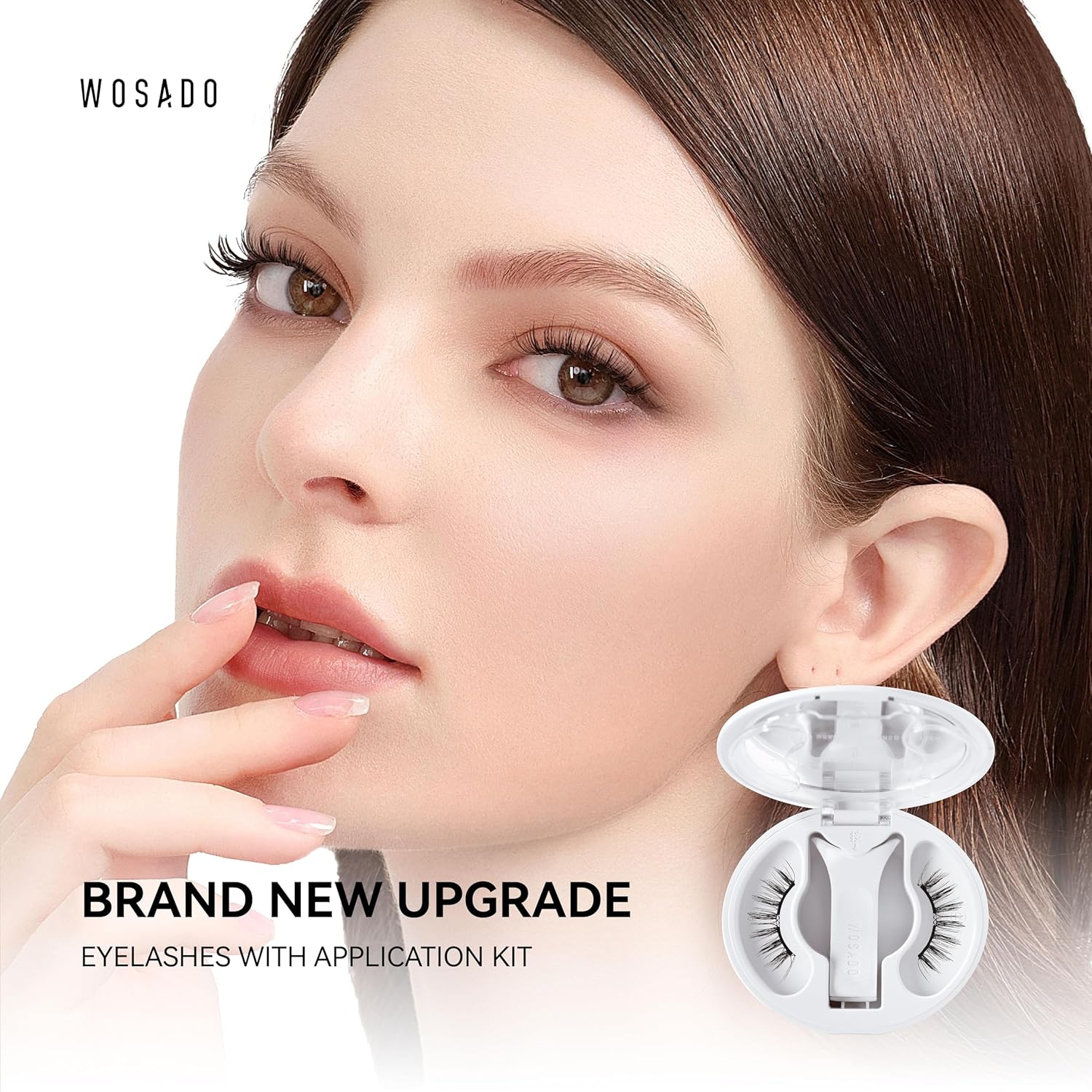 Magnetic Eyelashes with Applicator Kit, Reusable Glue-Free Lashes for Sensitive Eyes, Natural Look