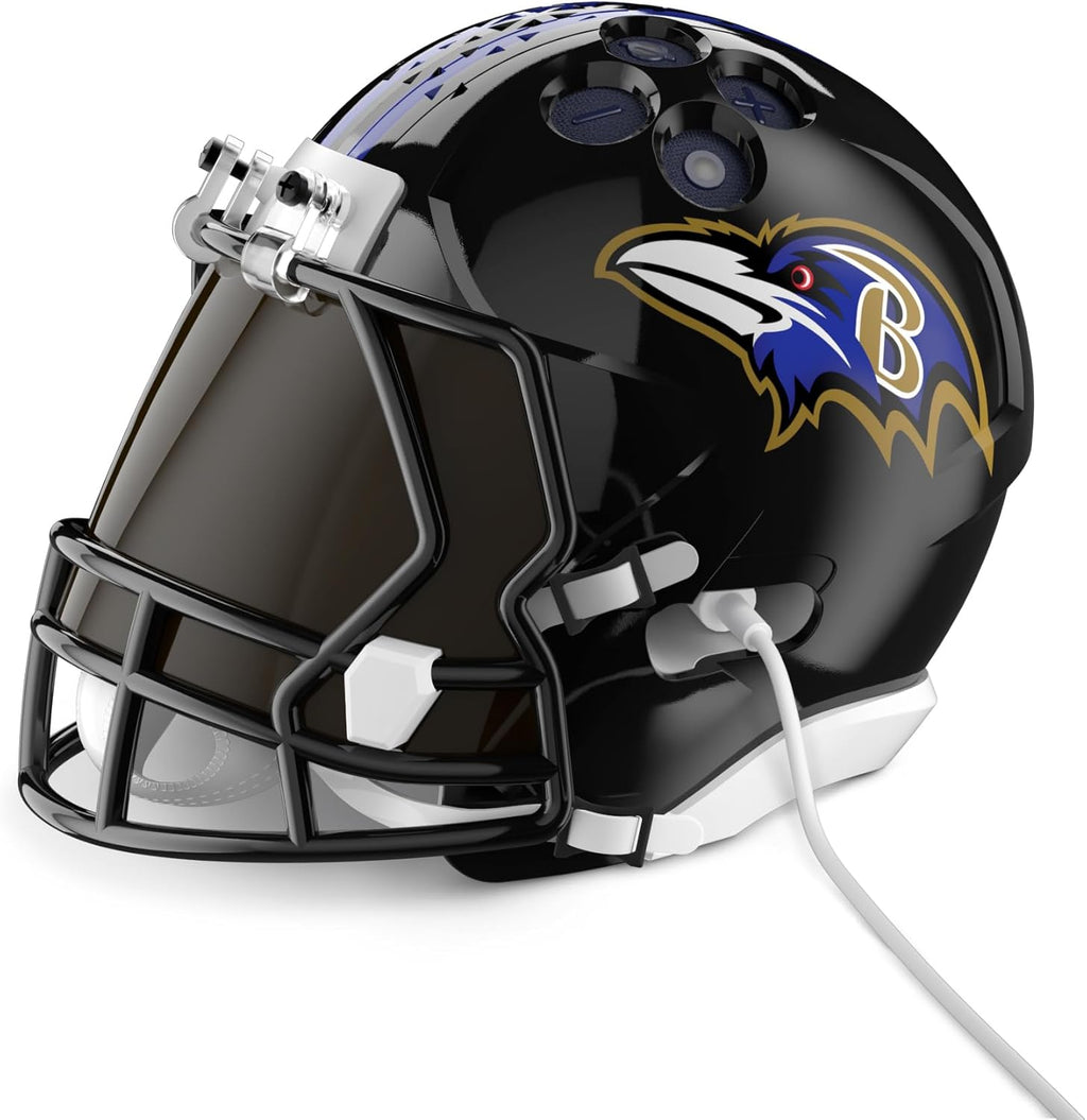 NFL Echo Dot Bundle: Includes Echo Dot | Deep Sea Blue and Limited-Edition NFL Helmet Stand | Baltimore Ravens