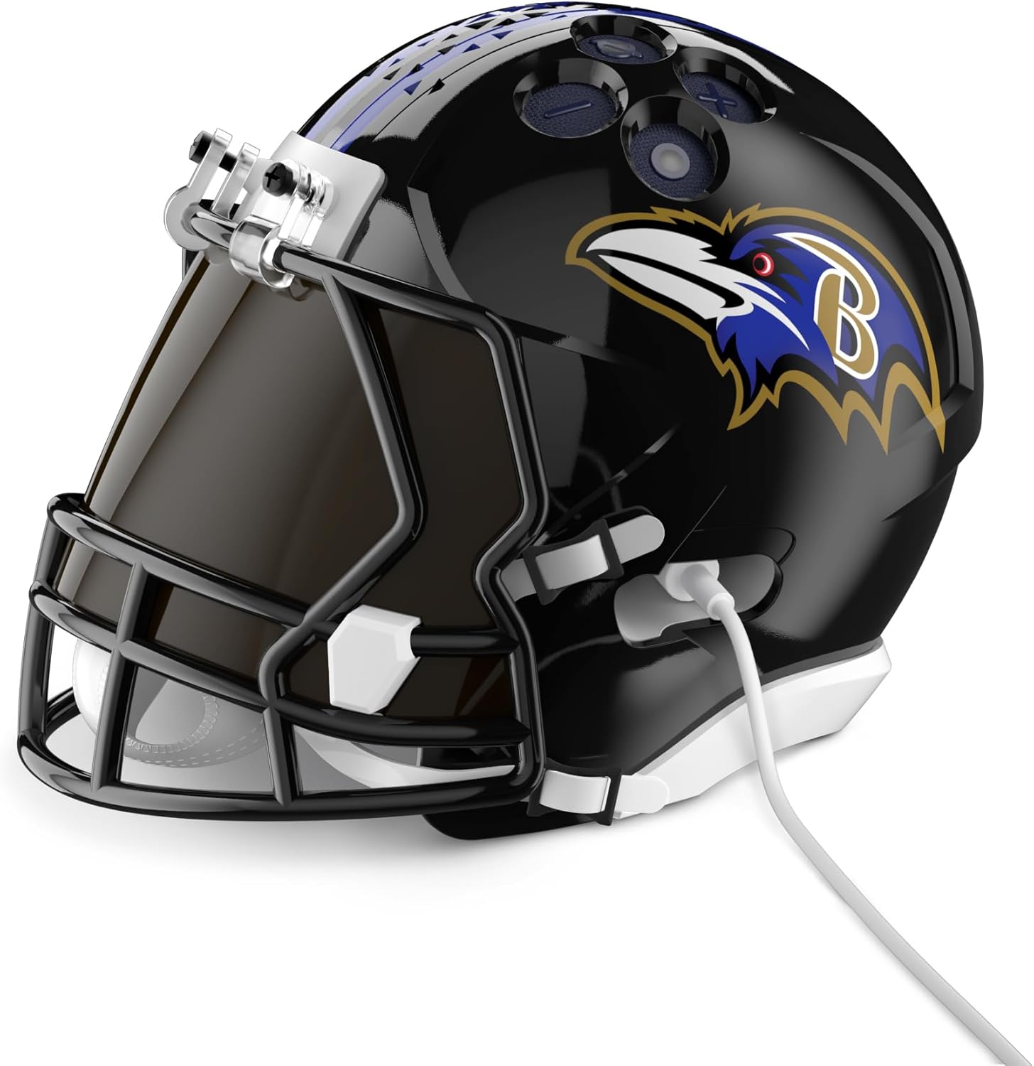 NFL Echo Dot Bundle: Includes Echo Dot | Deep Sea Blue and Limited-Edition NFL Helmet Stand | Baltimore Ravens