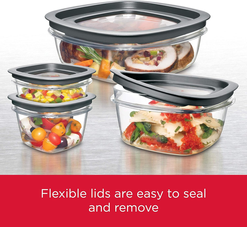 28-Piece Food Storage Containers with Snap Lids, Stain-Resistant Tritan Bases